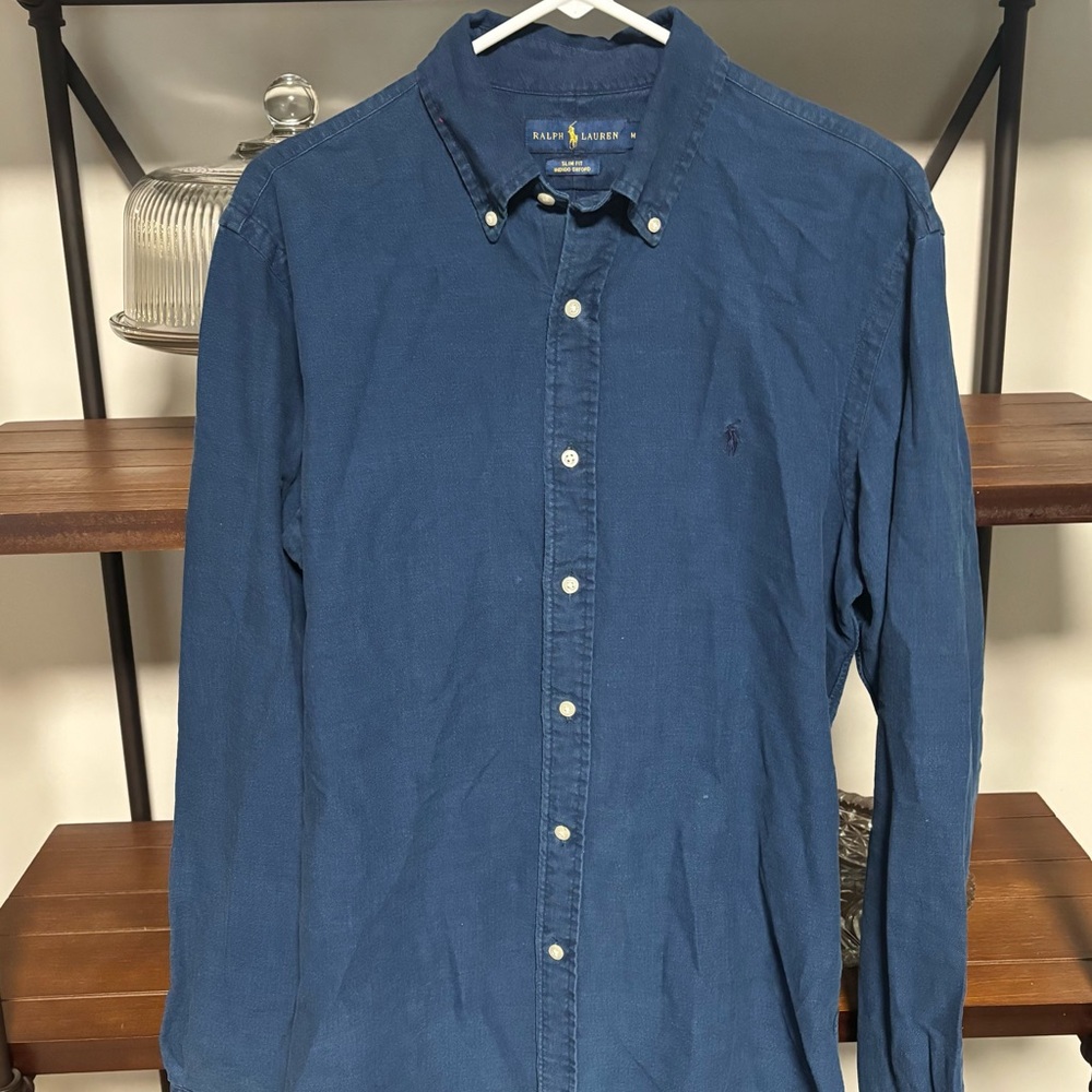 Ralph Lauren Men's Indigo Button-Down Oxford Shirt